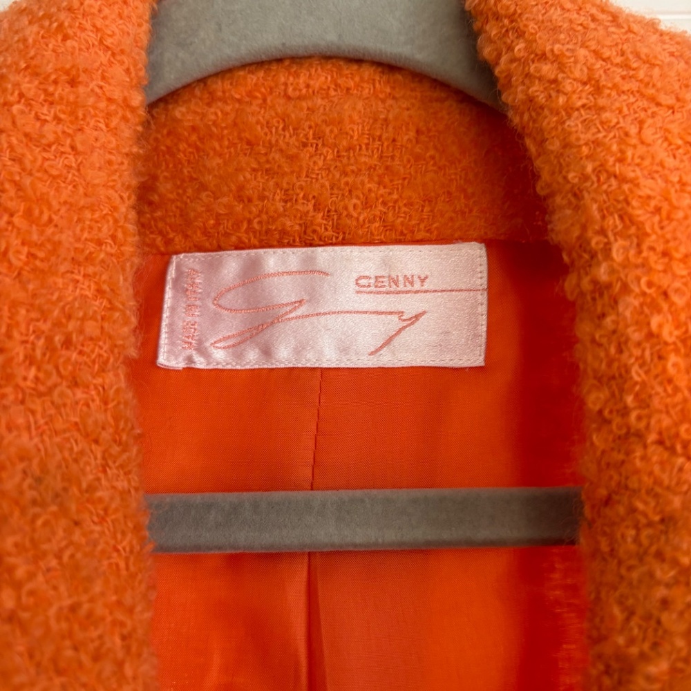 RARE Vintage Genny (Versace) Wool/Mohair Orange Designer Blazer - Picture 2 of 7